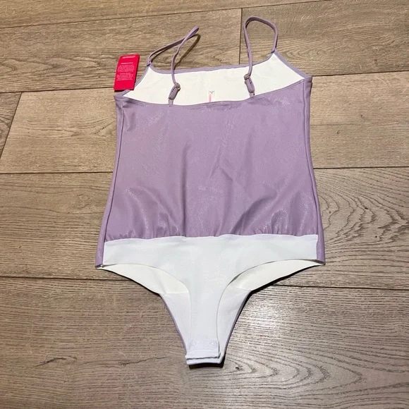 Commando Faux Leather Spaghetti Strap Bodysuit (lavender) - Picture 2 of 8